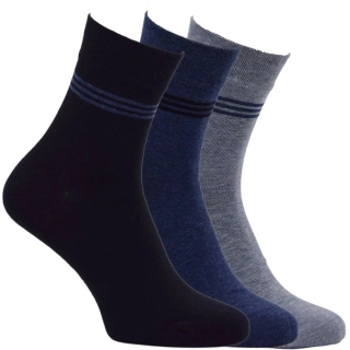 RS zkrácené pánské bavlněné elastické ponožky jemný svěr mix- 32068 - 3 páry