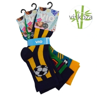 VIO dětské barevné bambusové vzorované elastické ponožky kluk - 81017 - 3 páry