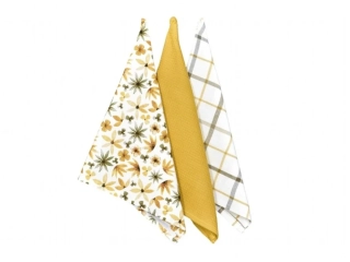 Utěrky Žluté a olivové květy 25230 45x70 - 3 ks