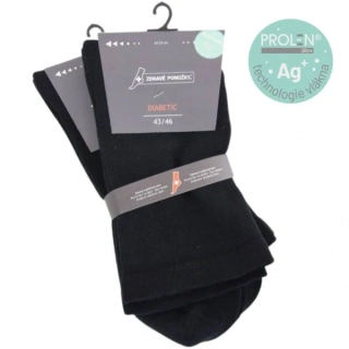 Zdravé ponožky rozšířené unisex jednobarevné ponožky s PROLEN Siltex mix1 - 91124 - 2 párx
