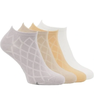 Zdravé ponožky dámské sneaker modalové ponožky s plastickým vzorem mix - 64030 - 4 páry