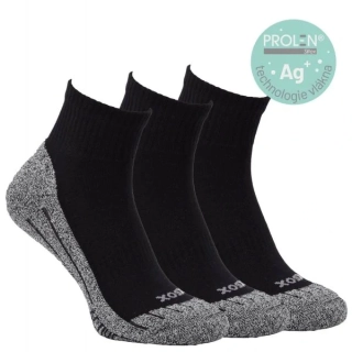 OXSOX Active kotníkové sportovní bavlněné froté ponožky s vláknem PROLEN Siltex mix21 - 52003 - 3 páry