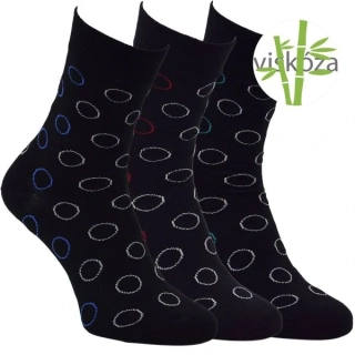 RS dámské viskózové vzorované ponožky bublinky s jemným svěrem mix - 11932 - 3 páry