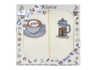 Dárková sada utěrek KIARA Šálek a moka konvička 50x70 cm, 2 ks