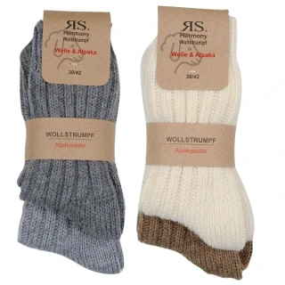 RS unisex jenobarevné super teplé ponožky s Alpakou mix - 43349 - 4 páry