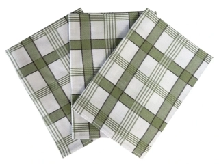 Utěrky Extra savé 50x70 cm Káro khaki, 3 ks