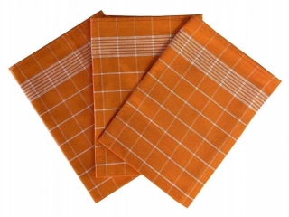 Utěrky Pozitiv Egyptská bavlna 50x70 cm oranžová s bílým vzorem, 3 ks