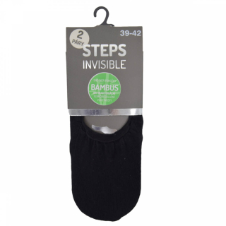 Unisex bambusové neviditelné ponožky STEPS ČERNÁ - 4 páry Kód zboží: LS43_ČERNÁ