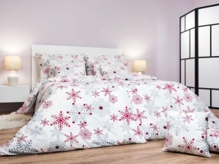 Povlečení krep Vločky šedé