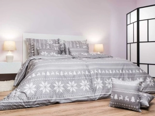 Povlečení krep Sobi šedí 