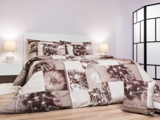 Povlečení bavlna Pampelišky 3D hnědé