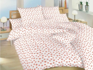 Povlečení krep Anežka lososová na bílém