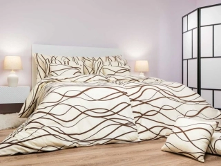 Povlečení bavlna Vlny hnědé na banánovém