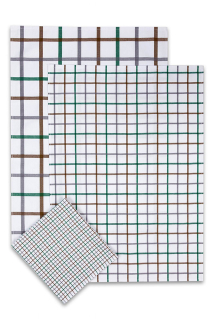 Utěrka Extra savá 50x70 Káro mix zelená 3 ks