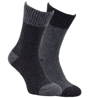 Zdravé ponožky unisex barevné melírované teplé froté vlněné ponožky s jemným svěrem mix - 91021 - 2 páry 