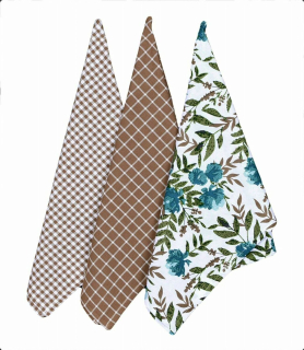 Bavlněné utěrky 45x70 cm Gardena modrá, 3 ks