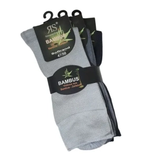 RS klasické pánské zdravotní nadměrné jednobarevné ponožky s jemným svěrem mix - 31057 - 3 páry 