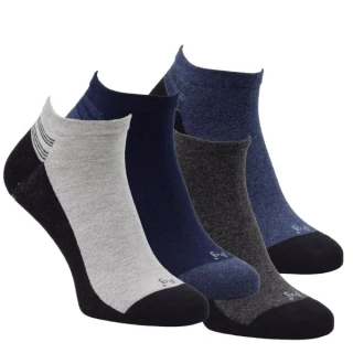 OXSOX Active pánské bavlněné elastické sportovní sneaker ponožky mix - 5400124- 4 páry 