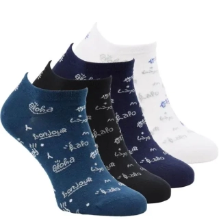 Zdravé ponožky dámské módní bavlněné letní sneaker elastické vzorované ponožky mix - 6401024 - 4 páry