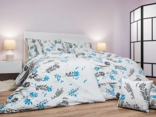 Povlečení krep Agáta denim na bílém 