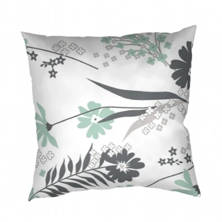 Povlak na polštář bavlna Agáta mentolová na bílém 