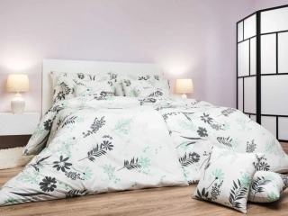 Povlečení bavlna Agáta mentolová na bílém