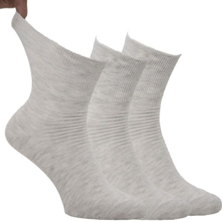 Zdravé ponožky pánské zdravotní zkrácené jednobarevné bavlněné ponožky mix6 - 92007 - 3 páry
