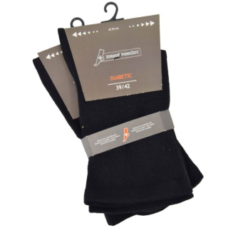 Zdravé ponožky pánské nadměrné zdravotní elastické rozšířené jednobarevné diabetické ponožky mix1 -31124X - 2 páry