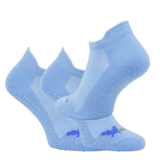 Zdravé ponožky dámské jemné elastické protiskluzové ponožky yoga&pilates modrá - 64099 - 3 páry