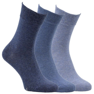 Zdravé ponožky unisex klasické jednobarevné bavlněné ponožky s jemným svěrem mix - 91107 - 3 páry