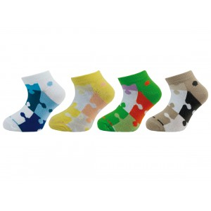 Dětské kotníkové ponožky vzor puzzle 1540 - balení 4 páry