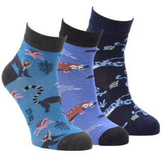 VIO dětské barevné bambusové vzorované elastické ponožky mix1 - 81018 - 3 páry