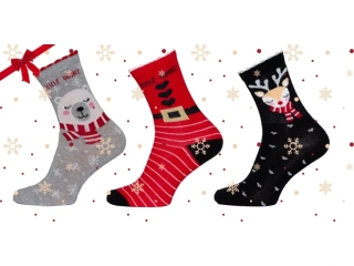 Dámské VÁNOČNÍ ponožky 1089 - 3 páry