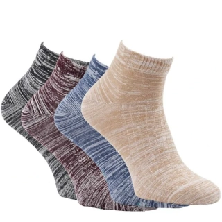 Zdravé ponožky bambusové melírované kotníkové elastické ponožky s bavlnou mix - 4 páry - 93009