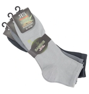 RS pánské nadměrné letní kotníkové bambusové jednobarevné ponožky mix - 3 páry - 31069