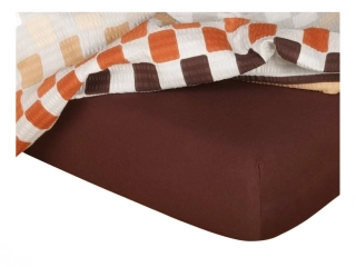 Jersey prostěradlo - tmavě hnědá C
