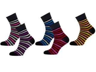 Dámské ponožky Lycra celoproužek 1073 - balení 5 párů