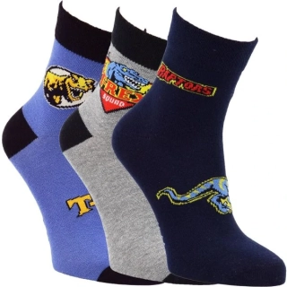 VIO dětské barevné bavlněné vzorované ponožky s dinosaury kluk - 3 páry - 8102124