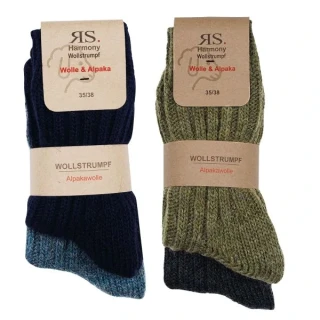 RS unisex jenobarevné super teplé vlněné ponožky s Alpakou mix - 43346 - 4 páry